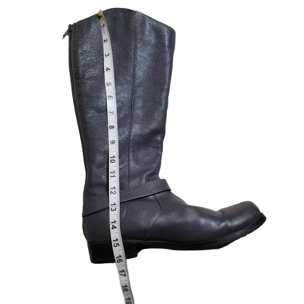 Gabriella Rocha Women's Gray Zip Up Knee High Leather Boots Size 8.5
